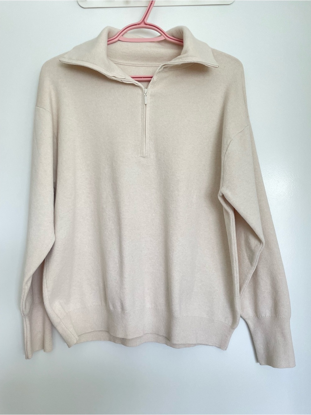 Muji Cream Half-Zip Sweater